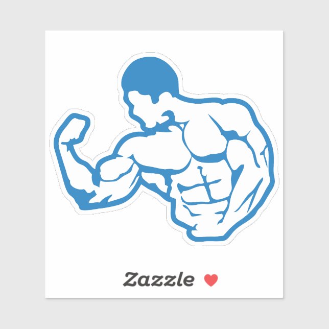 Sticker bodybuilding corps musculation 6 logo club 1 (Feuille)
