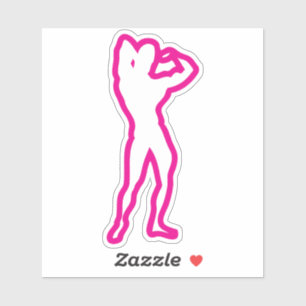 Sticker bodybuilding corps trace 1 dessin musculation