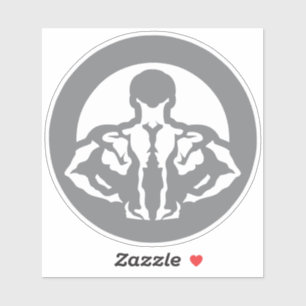 Sticker bodybuilding dos logo musculation 1606