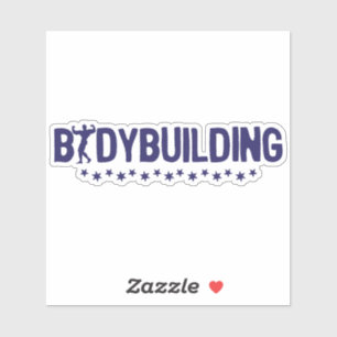 Sticker bodybuilding mot 4 corps athlete etoile muscu 1