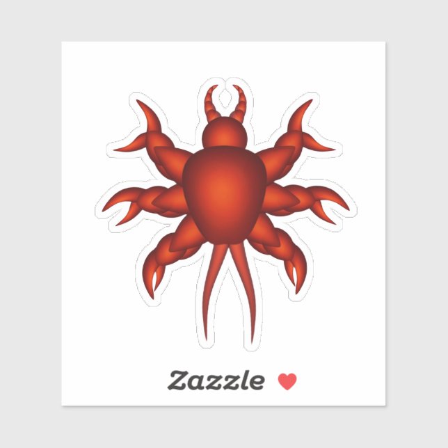 Sticker Bogue rouge avec pinces dessin animé (Feuille)