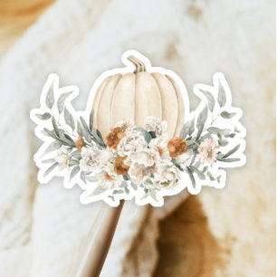 Sticker BOHEME Boho Fall Terracotta Floral Blanc Citrouill