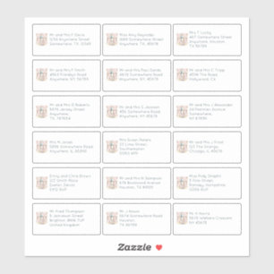 Sticker Boho 18 Nom individuel Adresse Clients Mariages