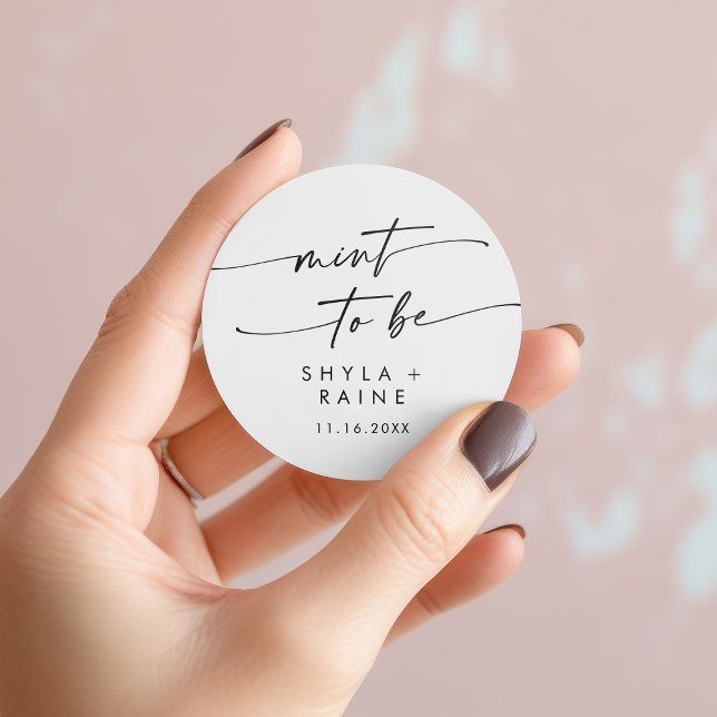 Sticker Boho Chic Black and White Mint To Be Favor (Boho Chic Black and White Mint To Be Favor Sticker)