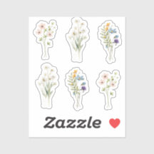 Sticker Boho Chic Floral Custom-Cut Vinyl