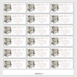 Sticker Boho Dusty rose Floral Mariage Adresse d'invité<br><div class="desc">Un bouquet éthérée de fleurs boho dans les tons blanc d'hiver et rose poussiéreux avec une végétation à feuillage persistant saisonnière est superposé sur un arrière - plan blanc sur cette liste d'adresses de mariages rustiques. La couleur du texte est rose pâle. 18 étiquettes par feuille. Le texte "Livrer à"...</div>