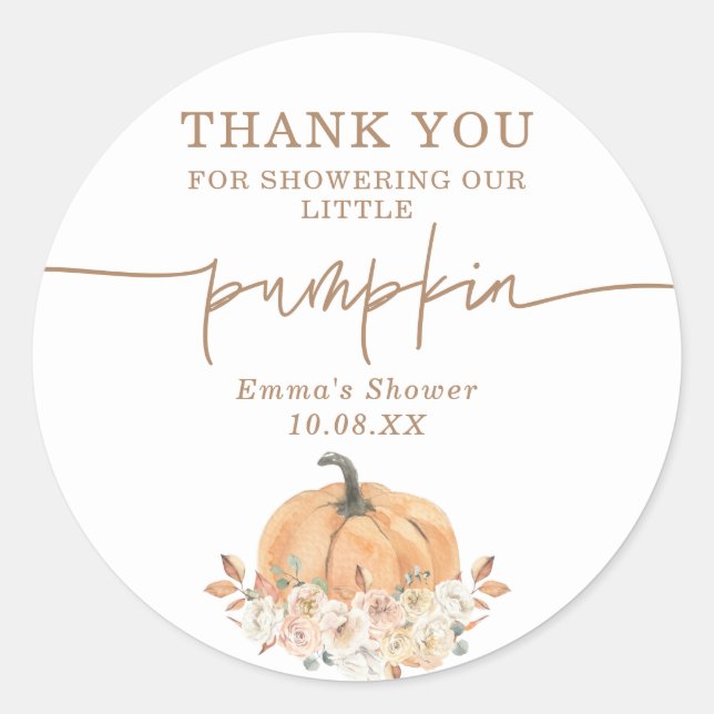 Sticker Boho Fall Citrouille Merci Favoriser (Devant)