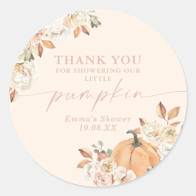 Sticker Boho Fall Citrouille Merci Favoriser (Devant)
