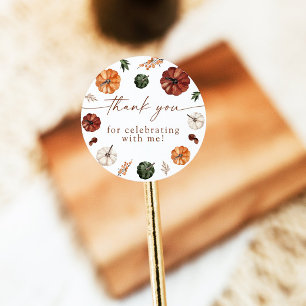 Sticker Boho Fall Citrouille Merci Favoriser