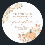 Sticker Boho Fall Citrouille Merci Favoriser<br><div class="desc">Ces Stickers Favor sont dotés d'un citrouille aquarelle peint à la main et sont une excellente façon de créer des autocollants ou des étiquettes personnalisés pour votre baby shower ou événement spécial! Modifiez facilement la plupart des termes pour correspondre à votre événement! Les couleurs du texte et des arrière -...</div>