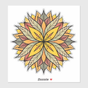 Sticker Boho Floral Mandala coloré