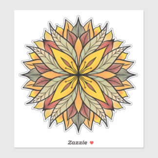 Sticker Boho Floral Mandala coloré