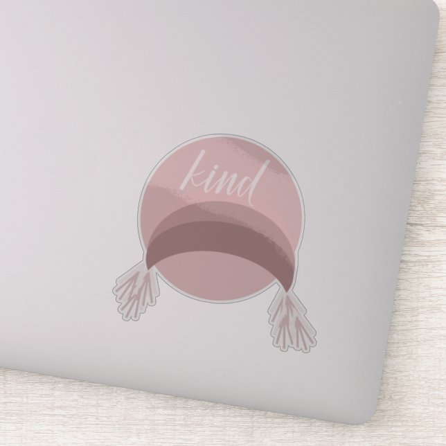 Sticker Boho Macrame Arc-en-ciel Rose Enfantin (Détail)
