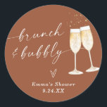 Sticker Boho Merci Favor | Terracotta moderne<br><div class="desc">Ces Stickers Favor disposent de flûtes de champagne aquarelle peintes à la main pour donner le ton à votre événement de style bohème et est une excellente façon de créer des étiquettes personnalisées ou des étiquettes pour votre douche, mariage ou événement spécial! Modifiez facilement la plupart du texte, la couleur...</div>