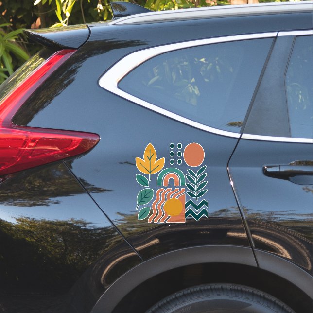 Sticker Boho moderne Abstrait Nature Wall Art (Coté voiture)