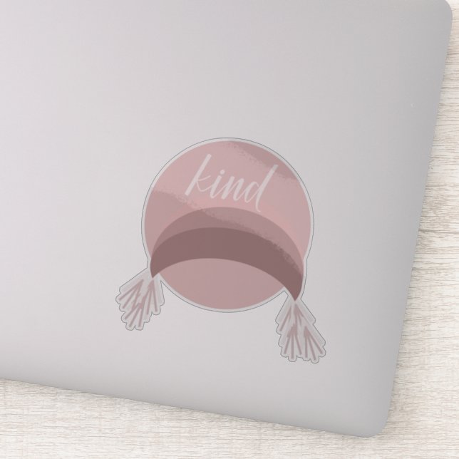 Sticker Boho Rainbow Macrame rose (Détail)