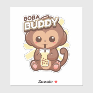 STICKER BOIRE DE MONKEY CUT BOBA THÉ