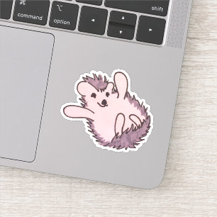 Sticker Bois animal rose mignon Happy Happy Hdgehog