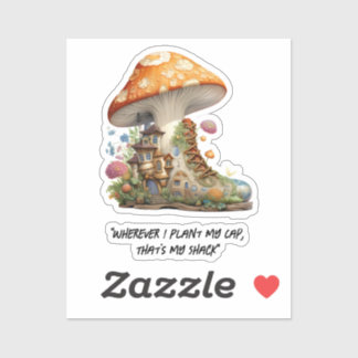 Sticker Bois Champignon Rouge