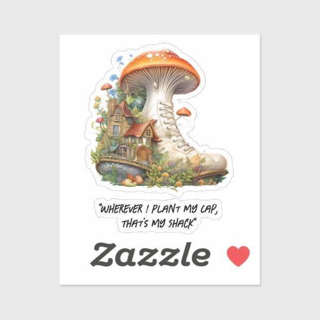 Sticker Bois de champignon rouge (Feuille)