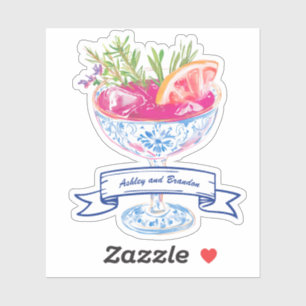 Sticker Boisson Cocktail Tropical de Côte Personnalisée