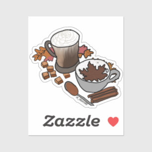 Sticker Boissons Chaudes D'Automne