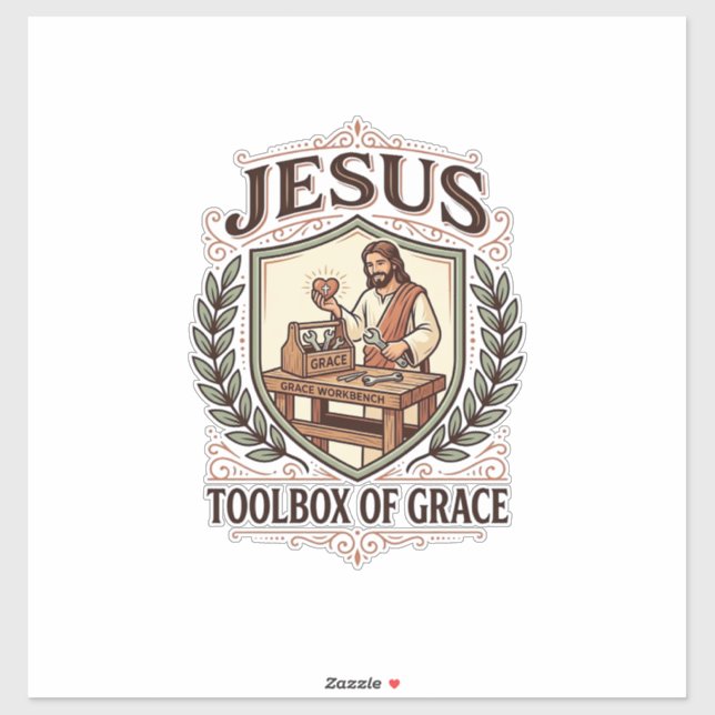 Sticker Boîte à outils de grâce de Jésus Boîte à outils de (Feuille)