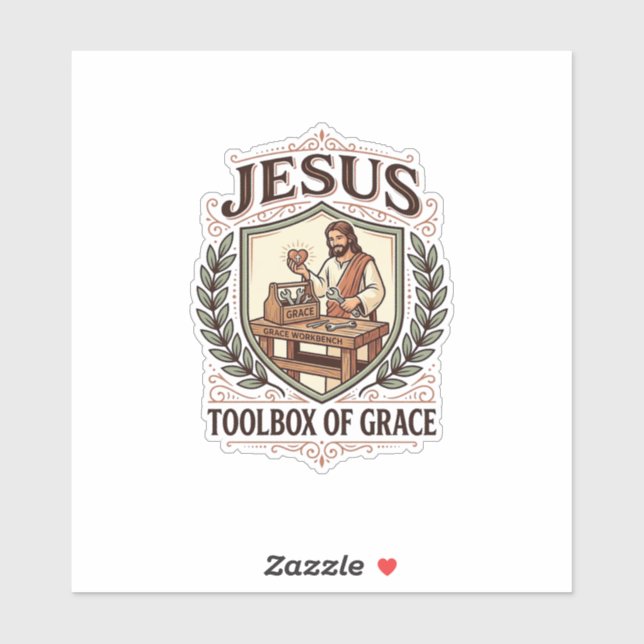 Sticker Boîte à outils de grâce de Jésus Boîte à outils de (Feuille)