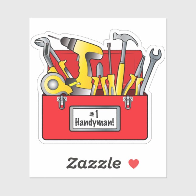 Sticker Boîte à outils : Numéro Un Handyman! (Feuille)
