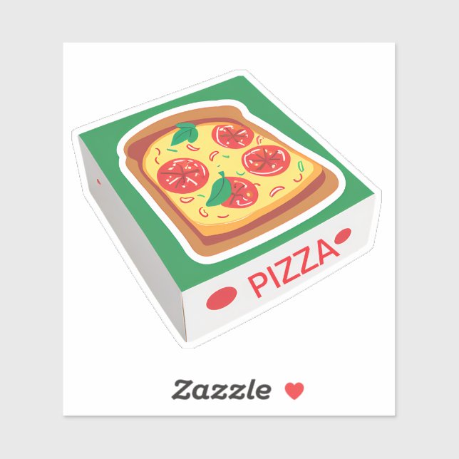 Sticker boîte à pizza (Feuille)