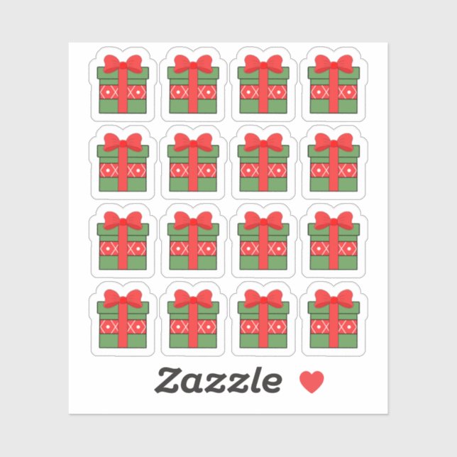 Sticker Boîte Cadeau de Noël Décoration de Fêtes Bujo Plan (Feuille)