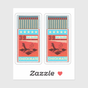 Sticker Boîte rétro de correspondances pop art