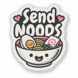 Sticker Bol adorable Send Noods bol de ramen Kawaii humour
