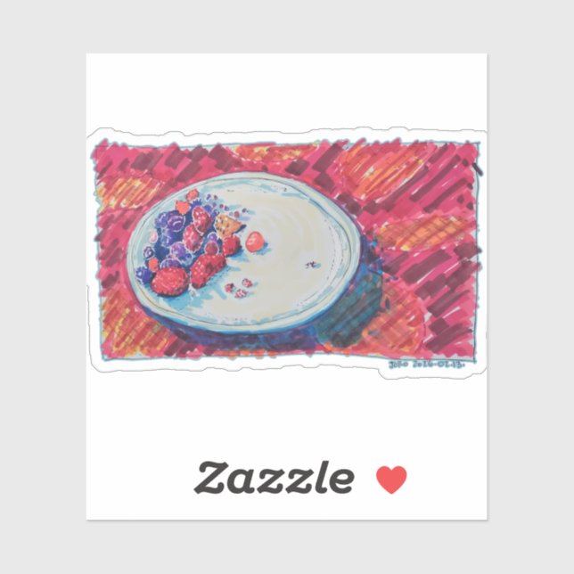 Sticker Bol de Fruits Rouges (Feuille)