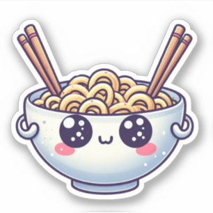 Sticker Bol de nouilles kawaii
