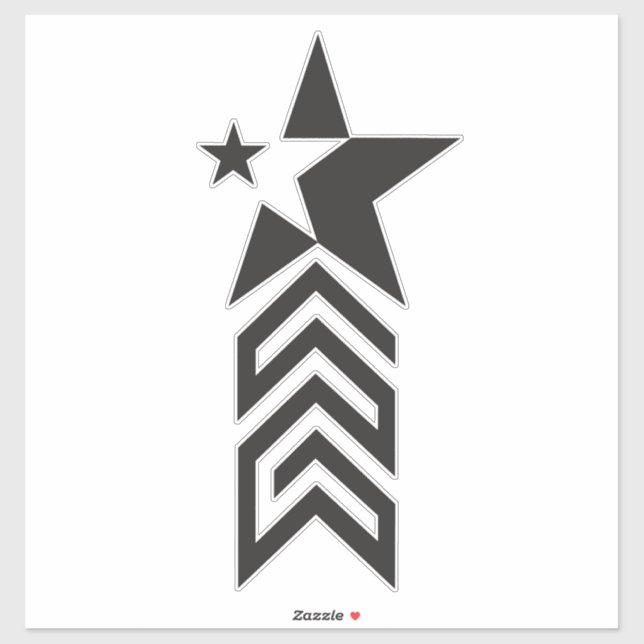 Sticker Bold Black Geometric Star (Feuille)