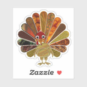 Sticker Bon thanksgiving coloré Turquie