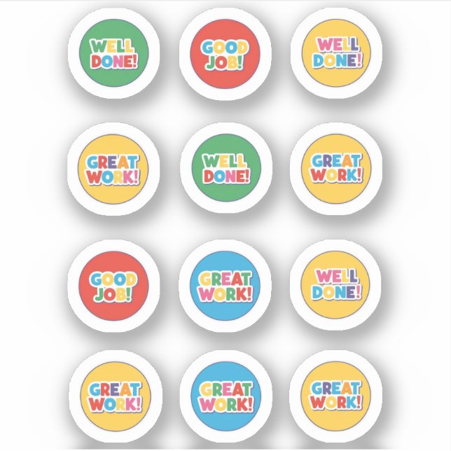 Sticker Bon travail, excellent travail, beau travail (Devant)