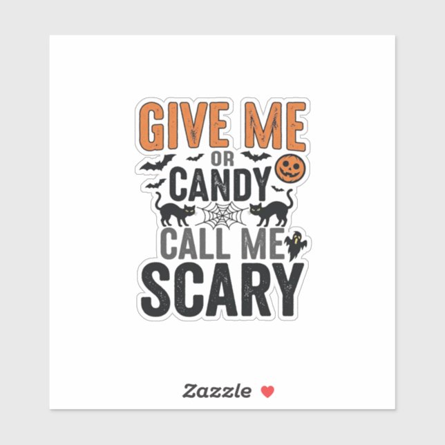 Sticker Bonbons d'Halloween ou Appelez-moi Épouvantable Gr (Feuille)
