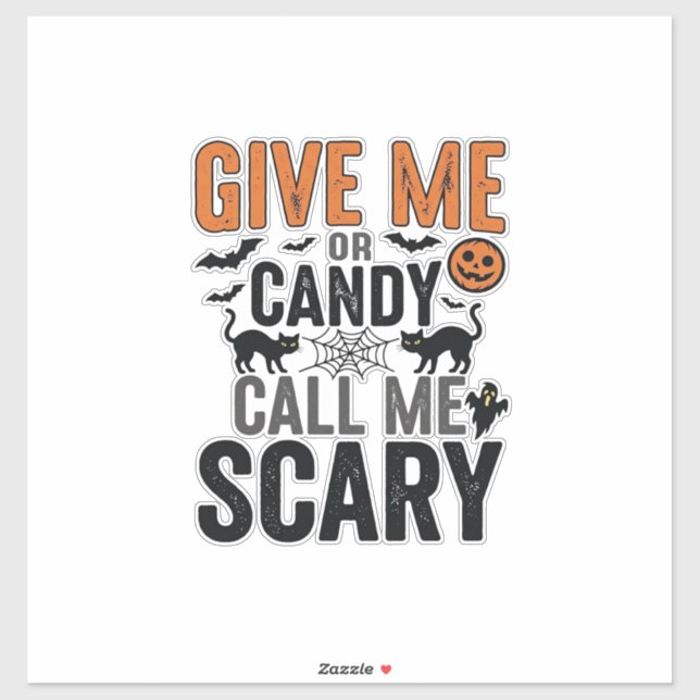 Sticker Bonbons d'Halloween ou Appelez-moi Épouvantable Gr (Feuille)