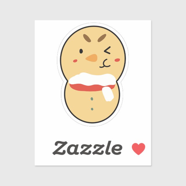 Sticker Bonhomme de neige mignon pour la planification quo (Feuille)