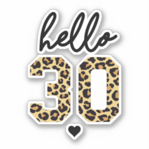 Sticker Bonjour 30   Empreinte de guépard pour le 30e anni