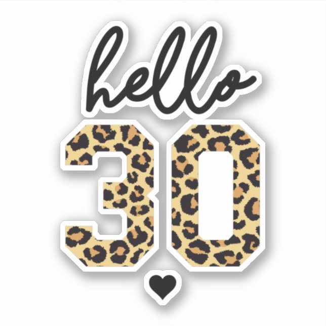 Sticker Bonjour 30 | Empreinte de guépard pour le 30e anni (Devant)
