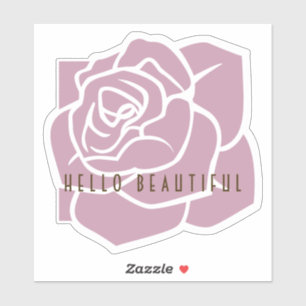 Sticker Bonjour Belle - Simple Moderne Rose Rose Rose Flor