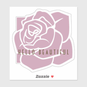 Sticker Bonjour Belle - Simple Rose Rose Fleur Rose Modern