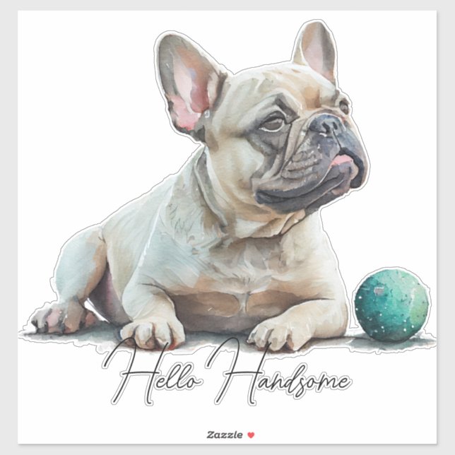 Sticker Bonjour Bouledogue Français (Feuille)