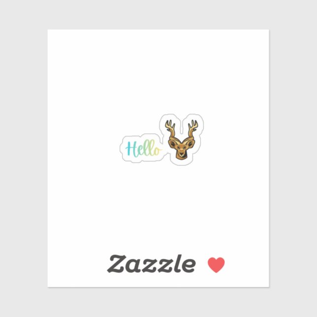 Sticker Bonjour Cerf (Feuille)