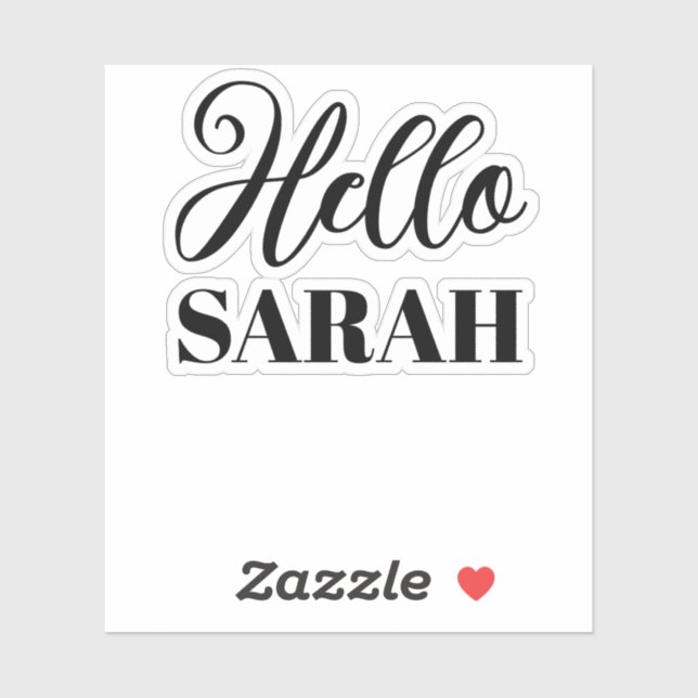 Sticker Bonjour et votre nom (Feuille)