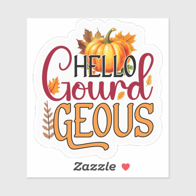 Sticker Bonjour, Gourdgous ! (Feuille)