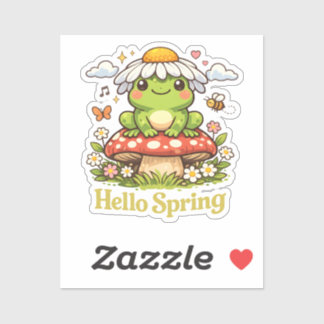 Sticker Bonjour Grenouille de Printemps – Esthétique Champ